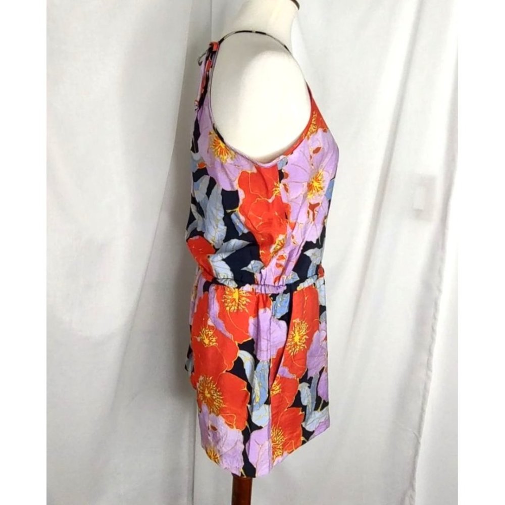 LOFT Romper S Floral Full Bloom Halter Lilac Blue Multi NEW - Picture 7 of 10